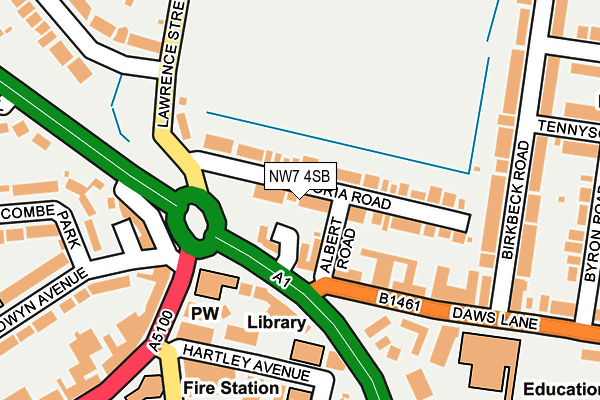 NW7 4SB map - OS OpenMap – Local (Ordnance Survey)