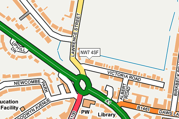 NW7 4SF map - OS OpenMap – Local (Ordnance Survey)