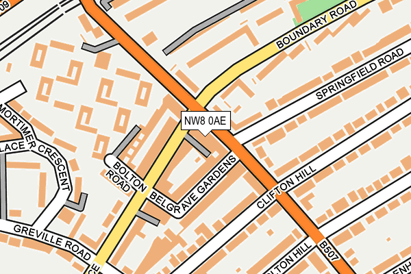 NW8 0AE map - OS OpenMap – Local (Ordnance Survey)