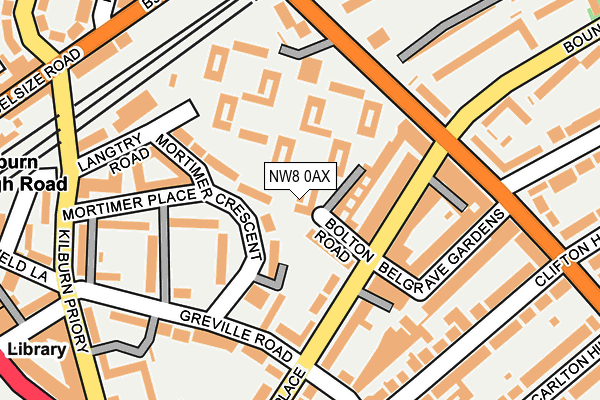 NW8 0AX map - OS OpenMap – Local (Ordnance Survey)