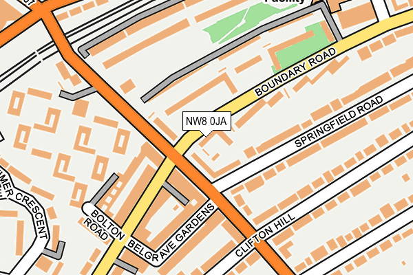 NW8 0JA map - OS OpenMap – Local (Ordnance Survey)