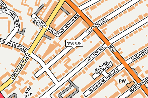 NW8 0JN map - OS OpenMap – Local (Ordnance Survey)