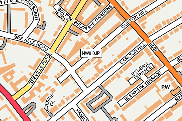 NW8 0JP map - OS OpenMap – Local (Ordnance Survey)