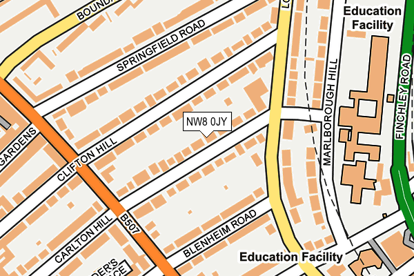 NW8 0JY map - OS OpenMap – Local (Ordnance Survey)