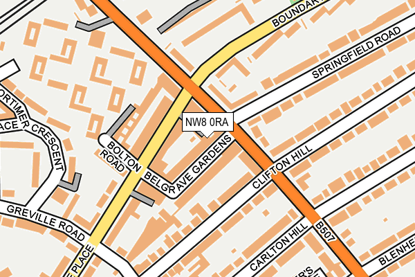 NW8 0RA map - OS OpenMap – Local (Ordnance Survey)
