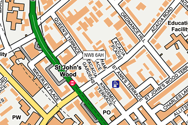NW8 6AH map - OS OpenMap – Local (Ordnance Survey)
