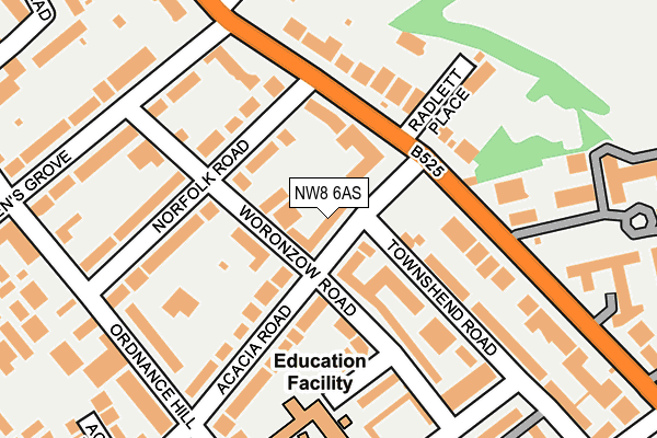 NW8 6AS map - OS OpenMap – Local (Ordnance Survey)