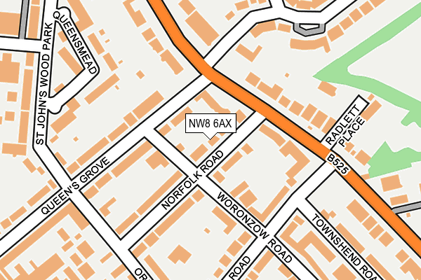NW8 6AX map - OS OpenMap – Local (Ordnance Survey)