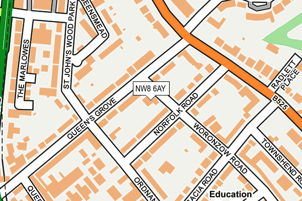 NW8 6AY map - OS OpenMap – Local (Ordnance Survey)