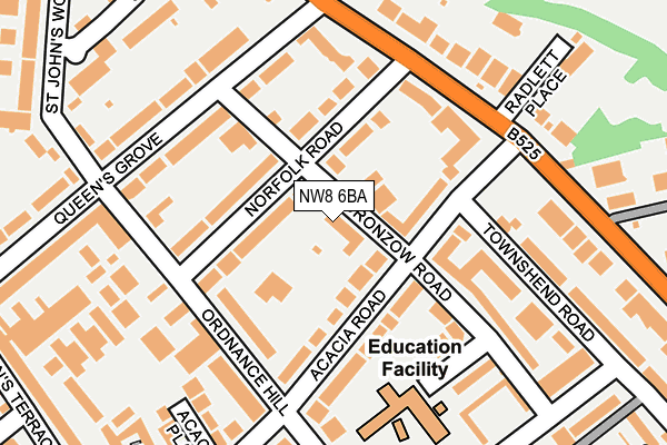 NW8 6BA map - OS OpenMap – Local (Ordnance Survey)