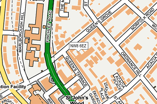 NW8 6EZ map - OS OpenMap – Local (Ordnance Survey)