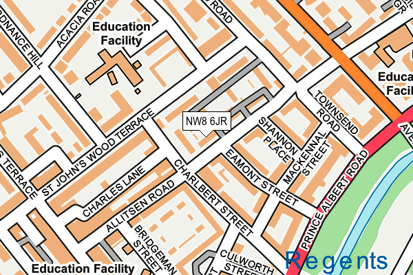 NW8 6JR map - OS OpenMap – Local (Ordnance Survey)