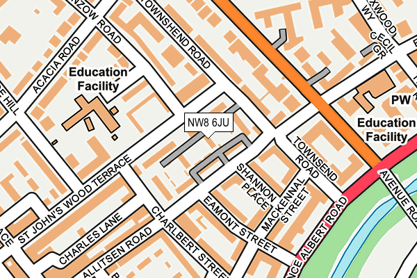 NW8 6JU map - OS OpenMap – Local (Ordnance Survey)