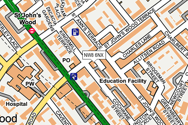 NW8 6NX map - OS OpenMap – Local (Ordnance Survey)