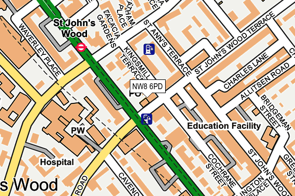 NW8 6PD map - OS OpenMap – Local (Ordnance Survey)