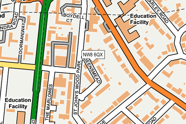 NW8 6QX map - OS OpenMap – Local (Ordnance Survey)