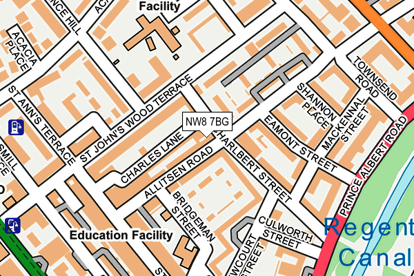 NW8 7BG map - OS OpenMap – Local (Ordnance Survey)