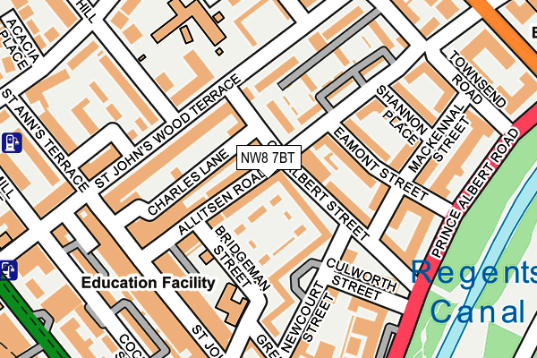 NW8 7BT map - OS OpenMap – Local (Ordnance Survey)