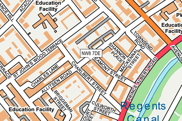 NW8 7DE map - OS OpenMap – Local (Ordnance Survey)