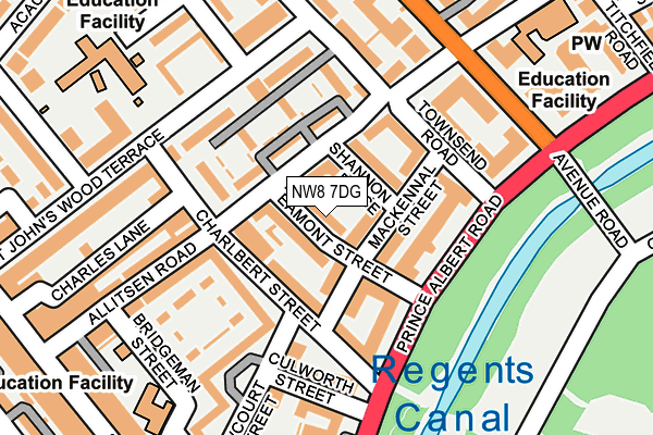 NW8 7DG map - OS OpenMap – Local (Ordnance Survey)