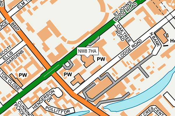 NW8 7HA map - OS OpenMap – Local (Ordnance Survey)