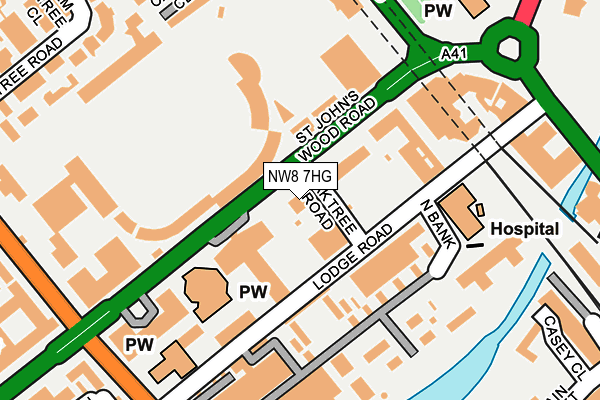 NW8 7HG map - OS OpenMap – Local (Ordnance Survey)