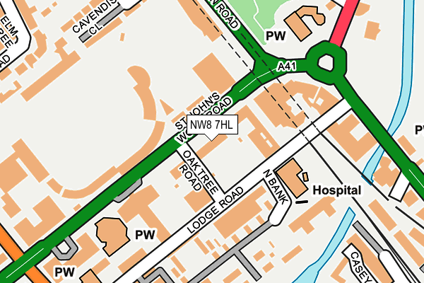 NW8 7HL map - OS OpenMap – Local (Ordnance Survey)
