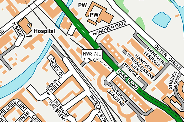 NW8 7JL map - OS OpenMap – Local (Ordnance Survey)