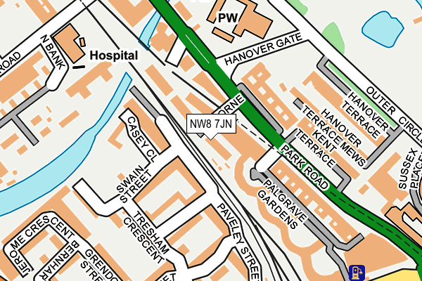 NW8 7JN map - OS OpenMap – Local (Ordnance Survey)