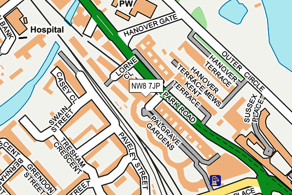 NW8 7JP map - OS OpenMap – Local (Ordnance Survey)