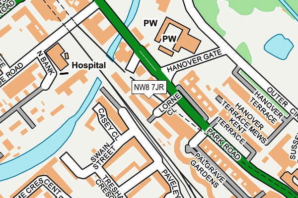 NW8 7JR map - OS OpenMap – Local (Ordnance Survey)