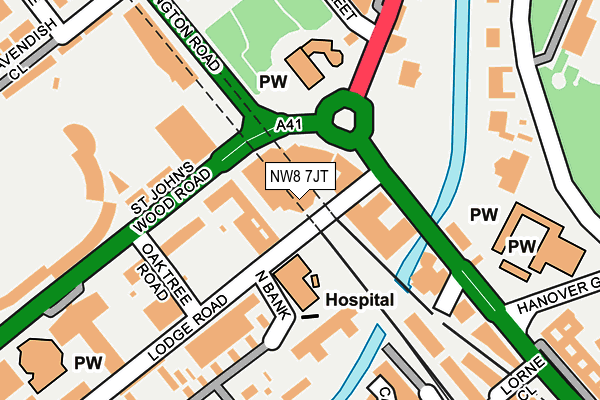 NW8 7JT map - OS OpenMap – Local (Ordnance Survey)