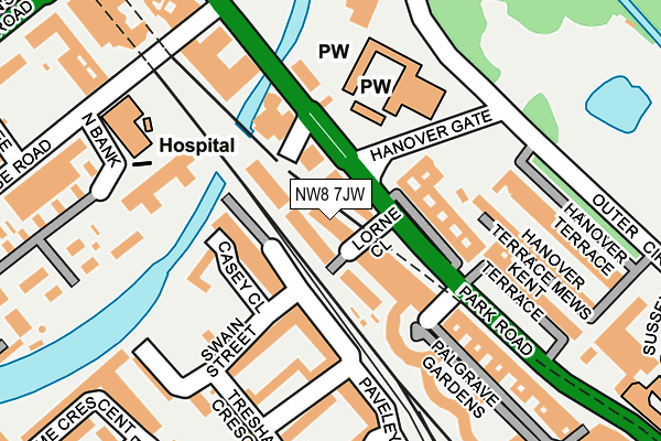 NW8 7JW map - OS OpenMap – Local (Ordnance Survey)