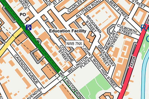 NW8 7NX map - OS OpenMap – Local (Ordnance Survey)