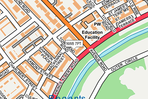 NW8 7PT map - OS OpenMap – Local (Ordnance Survey)