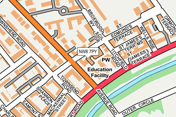 NW8 7PY map - OS OpenMap – Local (Ordnance Survey)