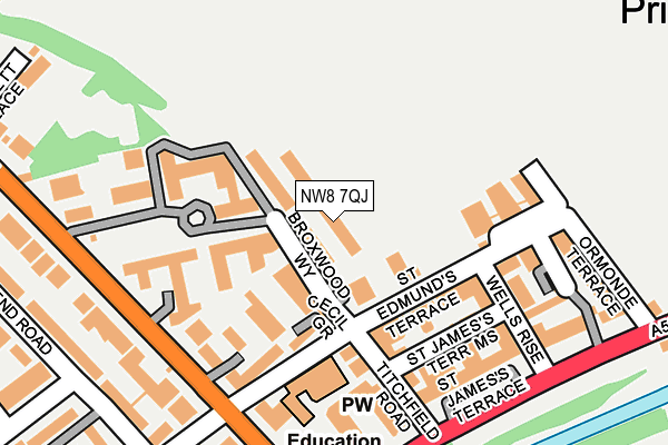 NW8 7QJ map - OS OpenMap – Local (Ordnance Survey)