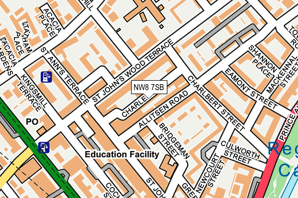 NW8 7SB map - OS OpenMap – Local (Ordnance Survey)