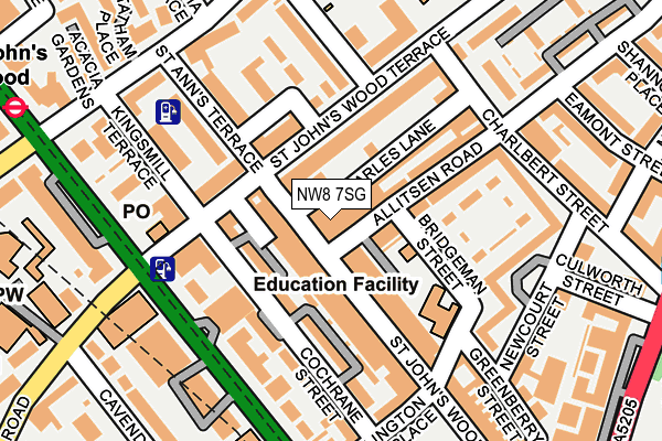 NW8 7SG map - OS OpenMap – Local (Ordnance Survey)