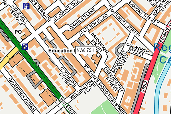 NW8 7SH map - OS OpenMap – Local (Ordnance Survey)