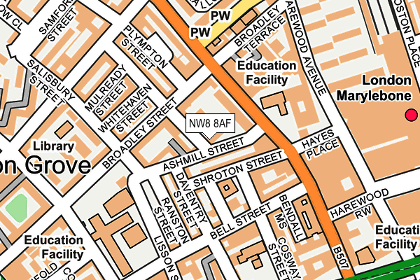 NW8 8AF map - OS OpenMap – Local (Ordnance Survey)