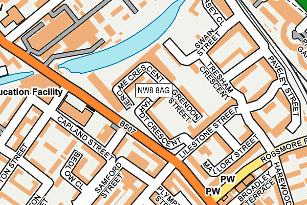NW8 8AG map - OS OpenMap – Local (Ordnance Survey)