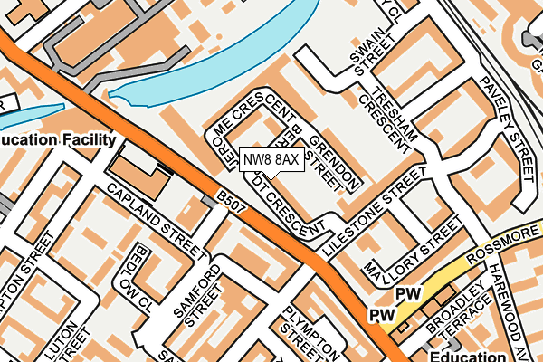 NW8 8AX map - OS OpenMap – Local (Ordnance Survey)