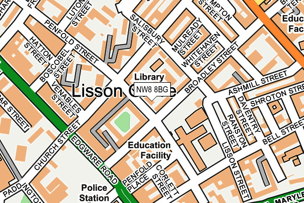 NW8 8BG map - OS OpenMap – Local (Ordnance Survey)