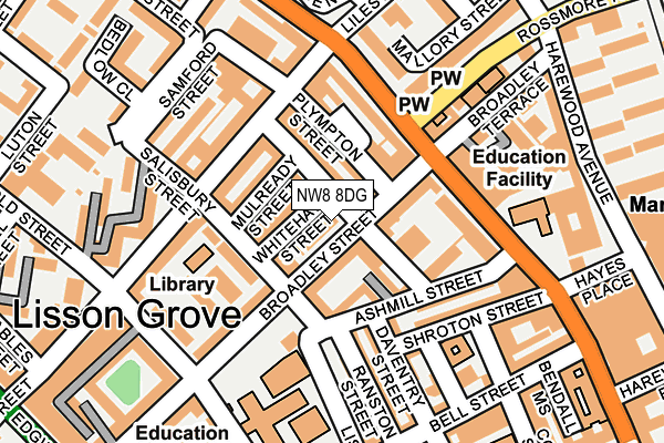 NW8 8DG map - OS OpenMap – Local (Ordnance Survey)