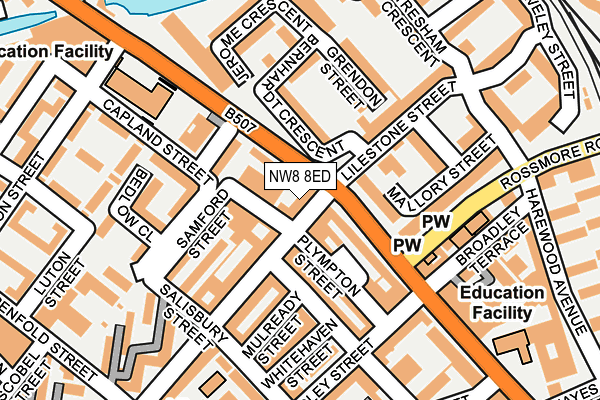 NW8 8ED map - OS OpenMap – Local (Ordnance Survey)