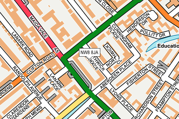 NW8 8JA map - OS OpenMap – Local (Ordnance Survey)