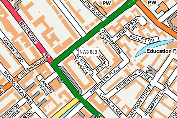 NW8 8JB map - OS OpenMap – Local (Ordnance Survey)