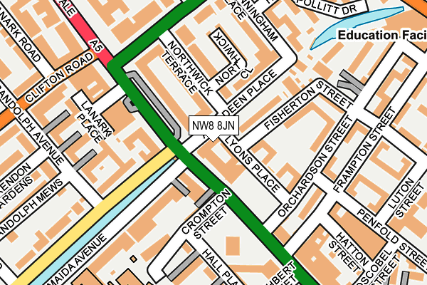 NW8 8JN map - OS OpenMap – Local (Ordnance Survey)