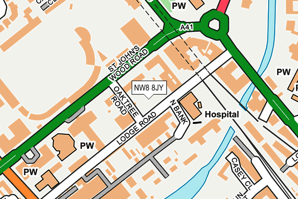 NW8 8JY map - OS OpenMap – Local (Ordnance Survey)